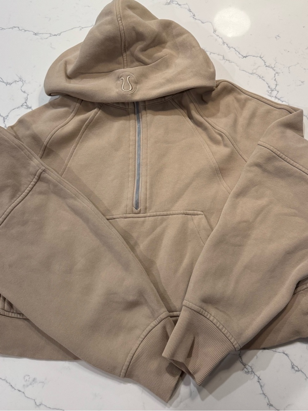 lululemon athletica Scuba Half-Zip Hoodie in Tan (Xs/S)